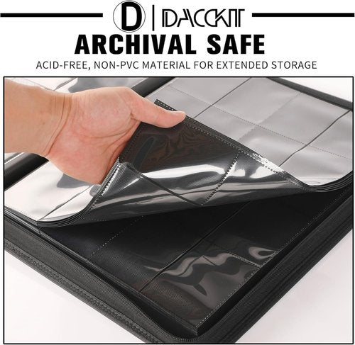D DACCKIT Card Binder - 16 Pocket Album for 1024 Trading & Sports Cards | Model A in Golden Yellow