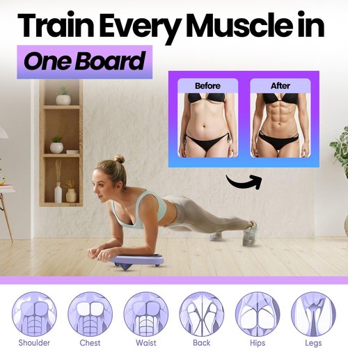Foldable 5-in-1 Portable Pilates Board - At-Home Pilates Kit with Resistance Bands - Portable Pilates Reformer Sliding Fitness Platform for Abs, Core, Thighs & Full-Body Training (330 lb Capacity)