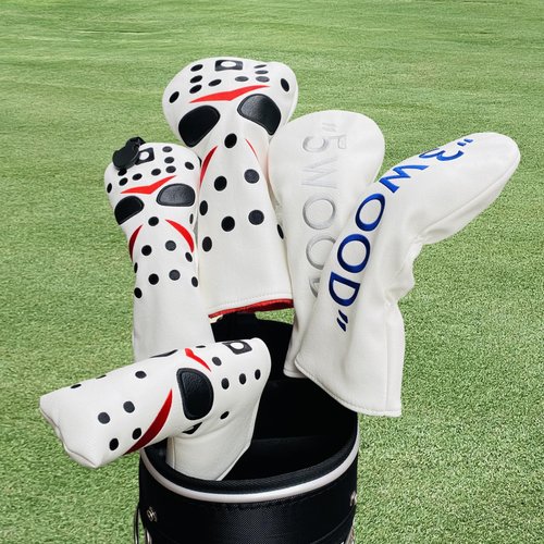 NEwoilkwo 1pc Golf Driver Headcover - Red Cartoon Faux Leather Golf Club Head Cover - Driver, Fairway Wood, Hybrid - Golf Gift for Men