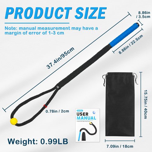 NewShot Weighted Premium Golf Rope Swing Trainer, Professional Golf Swing Rope, Warm-Up Training Tempo Aids with Ball and Grip to Improve Speed, Rhythm, Flex & Strength for All-Level Golfers