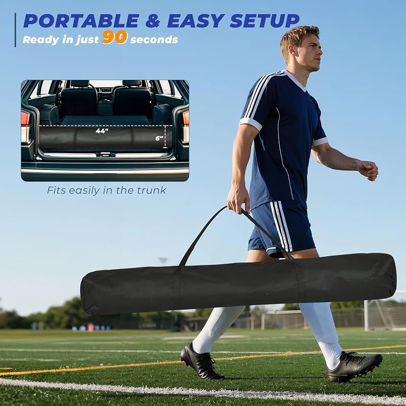 7x7ft Baseball Net for Batting Hitting Pitching - Black, 90-Second Setup
