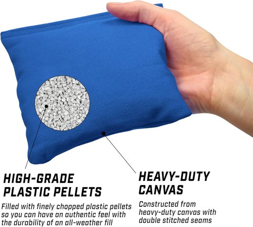 GoSports Official Regulation Cornhole Bean Bags - Set of 8 | All-Weather American Stars and Stripes