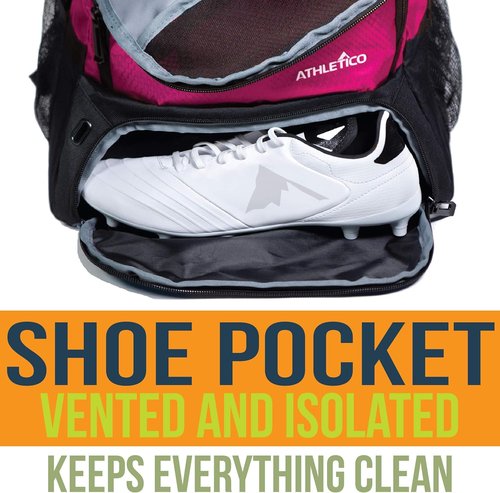 Athletico Youth Soccer Bag - Versatile Backpack for Soccer, Basketball & Volleyball | Separate Cleat & Ball Compartment