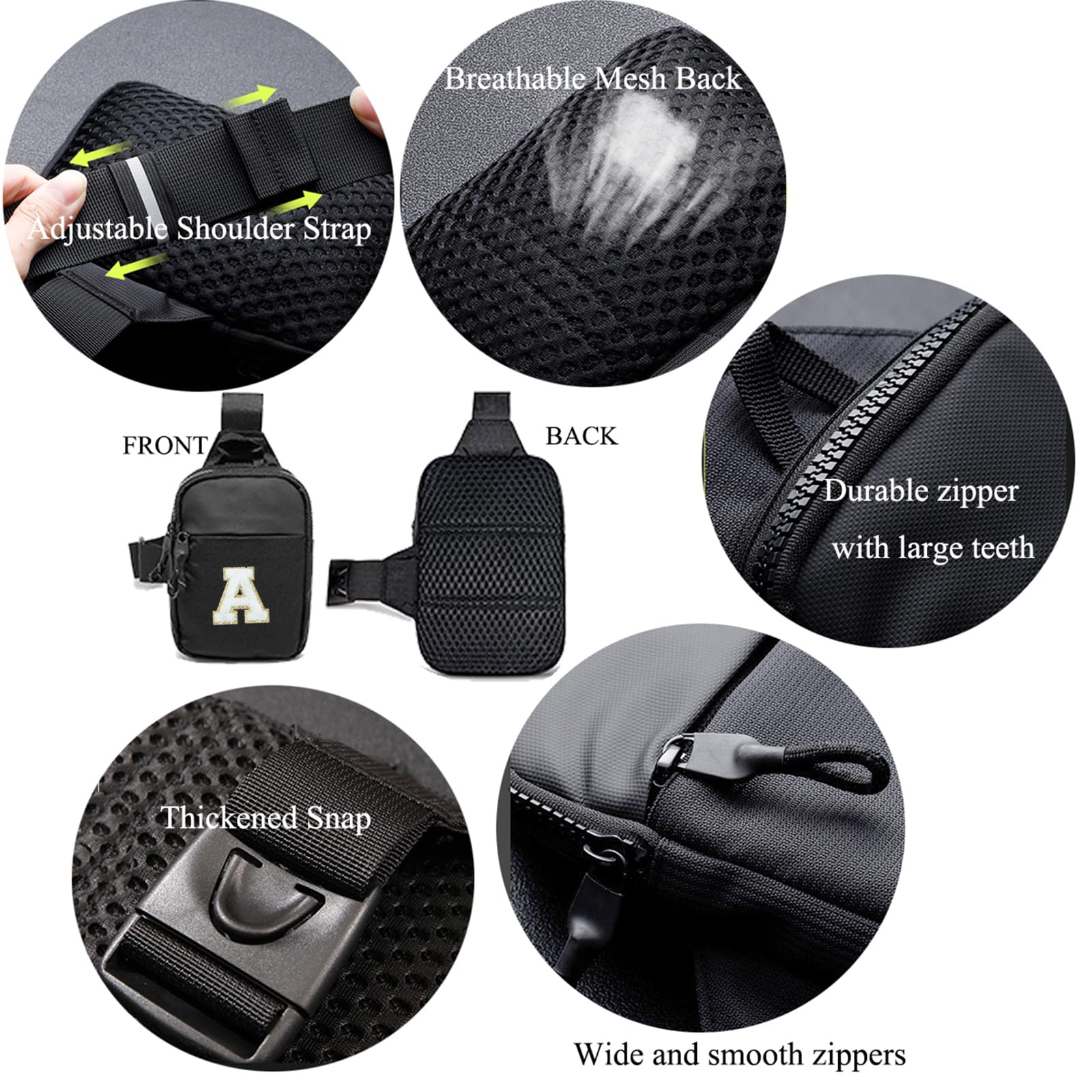 Vpoofree Mini Sling Bag for Men Crossbody,Small Chest Bag Casual Trendy Waterproof Lightweight Phone Crossover Daypack (Small sling bag-E)