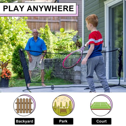 bo'weiqi 23" Kids Tennis Racket for Aged 8-10, Lightweight Youth Tennis Racket for Outdoor/Indoor Sports Including 1 Tennis Racket,1 Replacement Grip and 1 Shoulder Strap Bag Easy Carry(Pink)