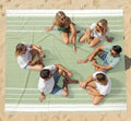 JadeLime Beach Blanket - Sandproof Lightweight Oversized Picnic Mat with Quick-Dry Comfort | 82"x82" Diamond Weave Design