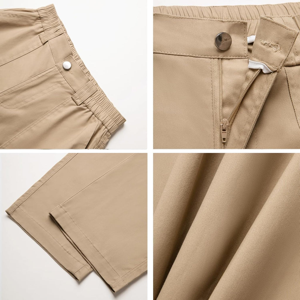 Skiennix High Waisted Cargo Pants - Casual Wide Leg Trousers with 6 Pockets | Y2K Style, Baggy Fit