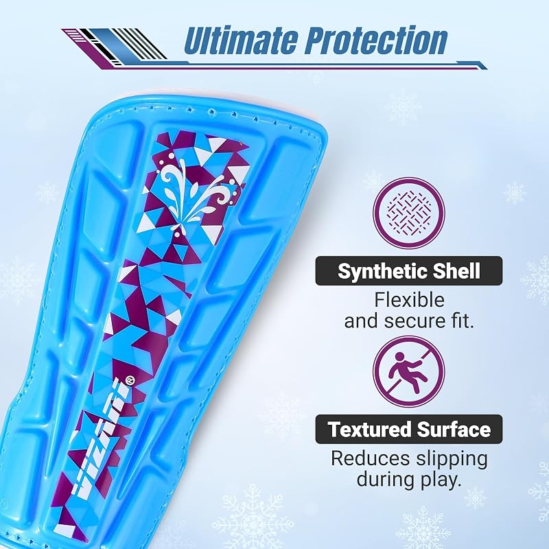 Vizari Shin Guards with Ankle Protection - Kids to Adults, Lightweight & Durable (Blue/Maroon, Small) - Secure Slide-On Soccer Shinguards