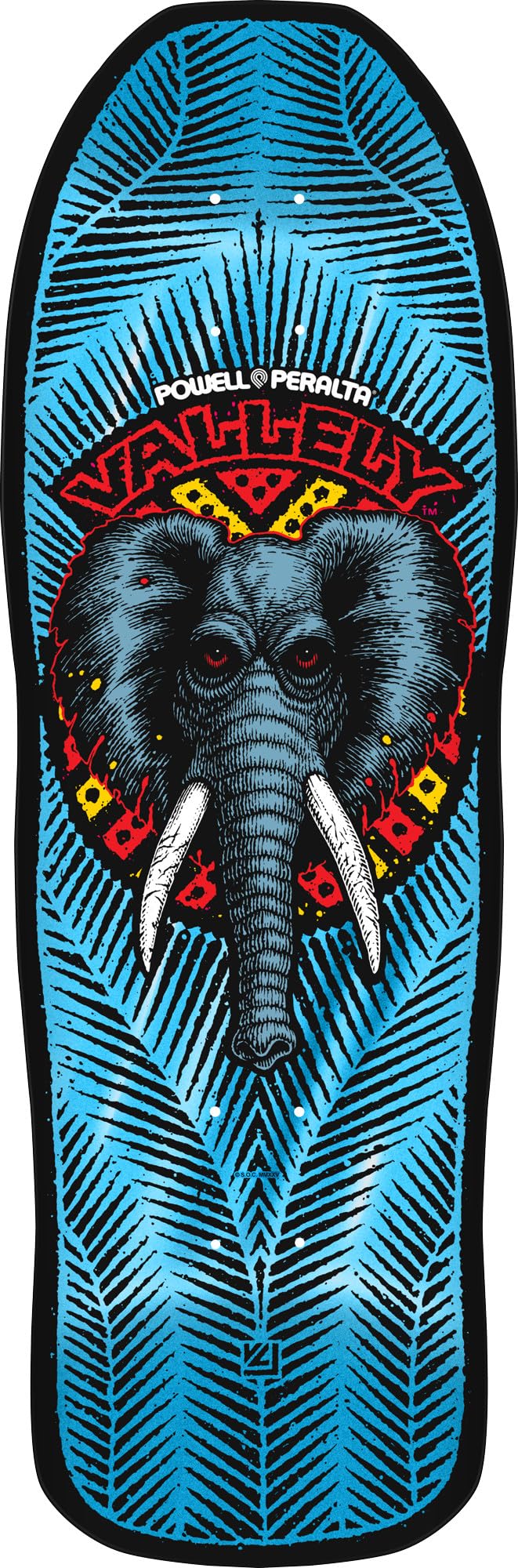 Powell Peralta Mike Vallely Elephant Reissue Skateboard Deck, Blue Foil, 9.85" x 30"