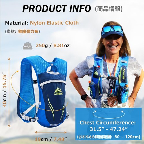 Azarxis Hydration Running Vest - Lightweight 5L/5.5L Backpack for Men & Women | Ideal for Jogging, Hiking, and Cycling