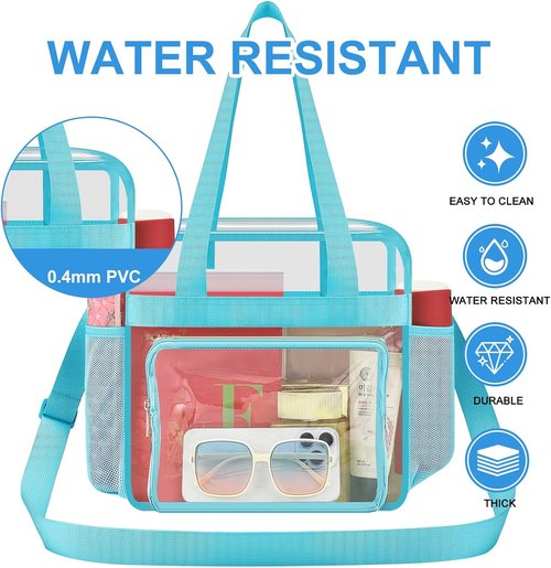 Clear Tote Bag for Stadium Events - 12x12x6 with Reinforced Straps | Ideal for Sports Fans & Travel