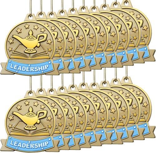 Academic Excellence Medals by [Brand Name] - 20 Pcs Gold Reading Medals with Neck Ribbons | 2.4 Inch Trophy Awards for Competitions