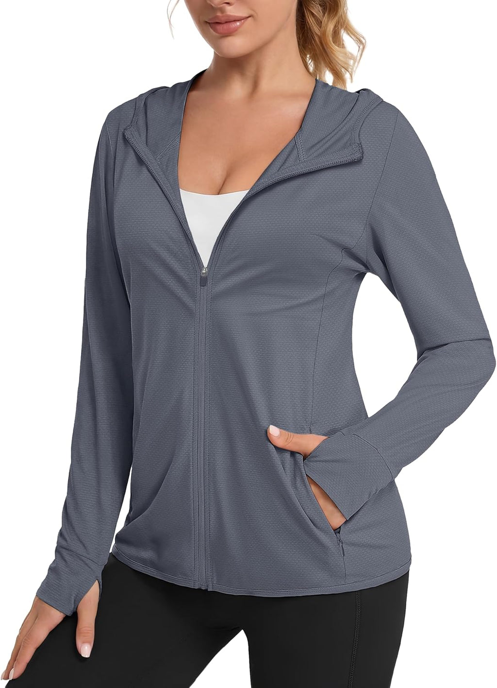 TACVASEN Women's Lightweight Sun Hoodie - Zip Up UV Protection Jacket with Long Sleeves | UPF 50+