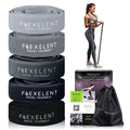 Long Fabric Resistance Bands for Working Out – 5 Strength Levels from Extra Light to Extra Heavy – Thick Workout Bands for Legs, Glutes, HIPS, Stretching, Strength Training with Storage Bag – Black