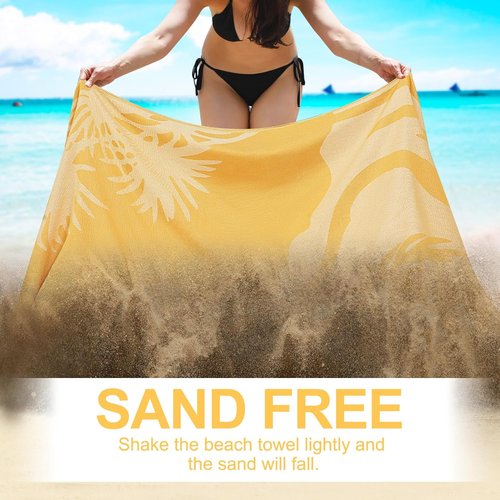Genovega Oversized Cotton Beach Towel - Lightweight Quick-Dry, Sandless Design | 72"x36", Dusk Color