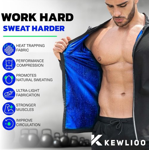 Kewlioo Pro Men's Sauna Suit - Heat Trapping Long Sleeve Shirt for Gym Workouts | Comfortable Fit