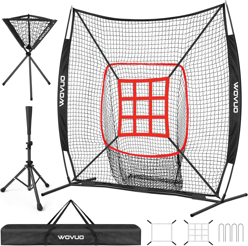Skiennix 7x7 Ft Baseball Net - Versatile Batting & Pitching Training Equipment for Kids & Adults