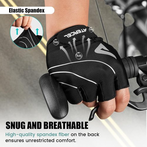 ATERCEL Cycling Gloves - Padded SBR for Road & Mountain Biking | Breathable & Elastic for Men and Women