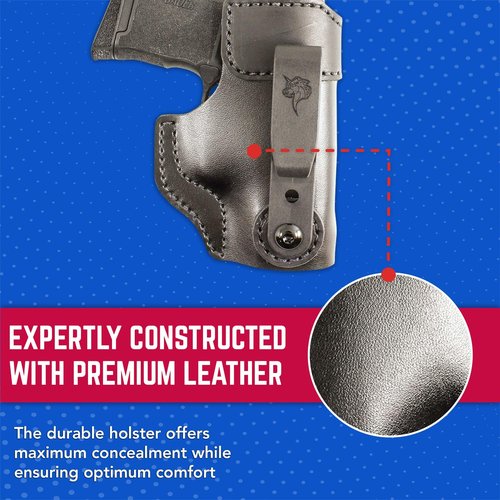 Gunhide, 179, Sof-Tuck 2.0 Inside Waistband Holster, Fits Sig P365, Right Hand, Black Suede Leather