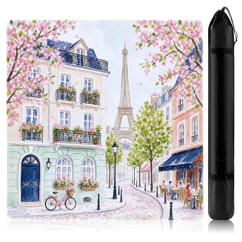 Dunzy Mahjong Mat with Bag 33" x 33" - Colorful Parisian Chic (Variation: Colorful Parisian Chic)
