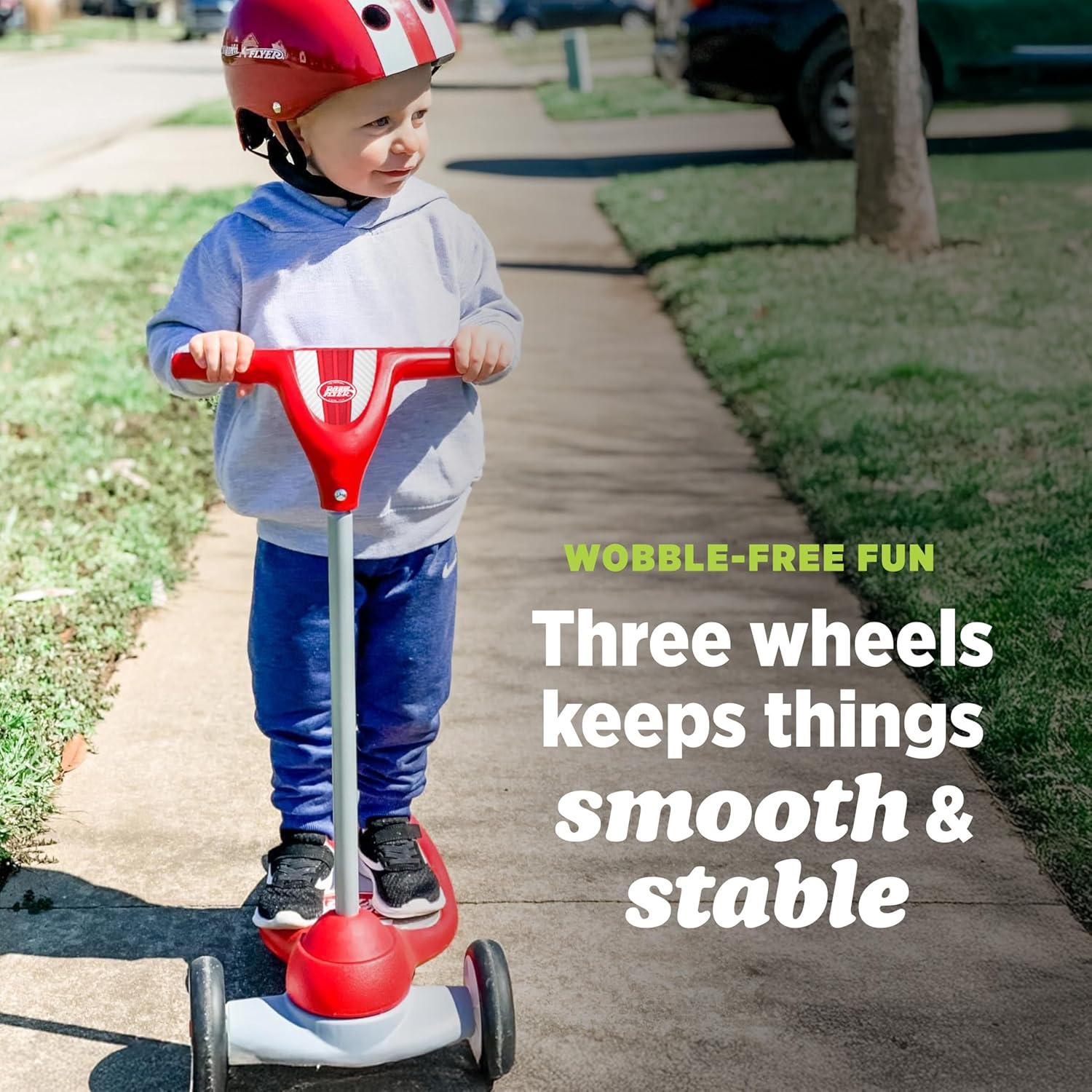Radio Flyer My 1st Scooter - Red 3-Wheel Design for Kids Ages 2-5 | Extra Wide Base & Easy Foot Brake