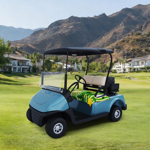 ZOCOZY Microfiber Golf Cart Seat Covers 55"x32" - Green Lemon Universal Breathable Golf Cart Seat Blanket, Golf Blanket, Waterproof Golf Cart Seat Towel Fits All 2-Seat Golf Carts