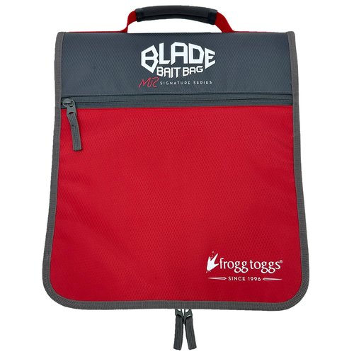 FROGG TOGGS Bladed Bait Bag, Fishing Tackle Bag, Tackle Organizer, Lure Tackle Box, Bait Binder, Red/Gray, OS