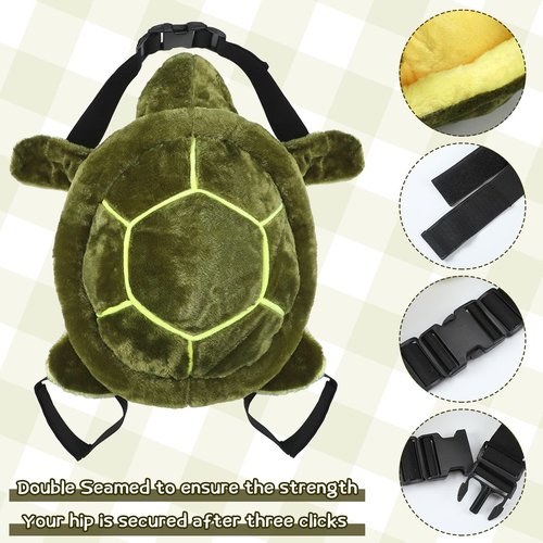 3pcs Turtle Butt Pads for Snowboarding Ski Protective Gear Set Cute Turtle 3D Hip Protectors for Skating Tortoise Cushion Padded Turtle Knee Pad for Kids Adults Skiing Roller Protection (Green)