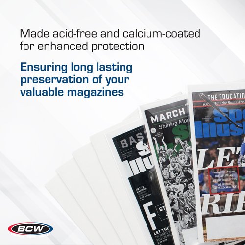 BCW Magazine Backing Boards 8.5 x 11 – 200 Pack | Acid-Free for Archival Storage, Fabric Crafts & Mailing Protection | Precision Cut Magazine Backer Boards