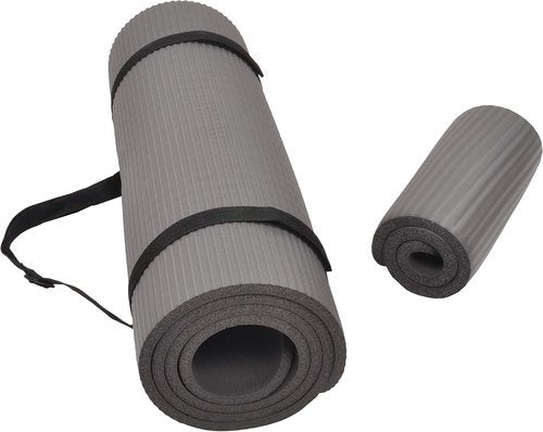 Fitvids Extra Thick 1/2-Inch High Density Yoga Mat & Knee Pad - Anti-Tear with Carrying Strap, Multiple Colors