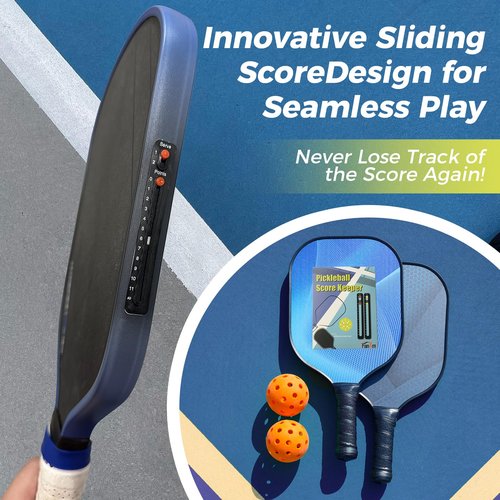 FanXm Pickleball Score Keeper for Rackets Paddles, Mini Lightweight Scorekeeper, Easily Mounted, Points and Server, Set of 2, 2 Pieces (Black)