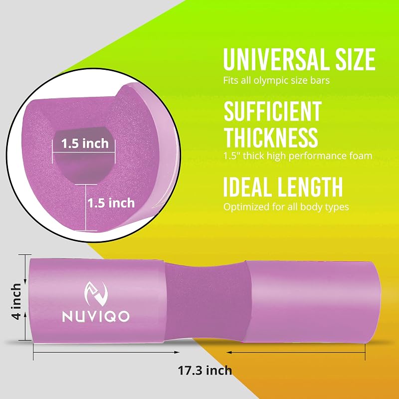 Nuviqo Barbell Pad for Squats & Hip Thrusts - Purple Variation