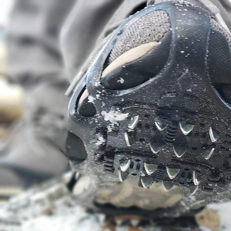 Ice Snow Traction Cleats Crampons Anti-Slip Snow Shoes for Men Women 24 Steel Crampons XL (10.5-13 / 11.5-14)