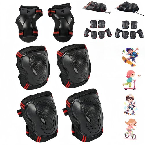 Kids Knee and Elbow Pads Set - Adjustable Protective Gear with Wrist Guard for Skating, Scooter, Bike, Skateboard – Toddler Youth Safety Pads