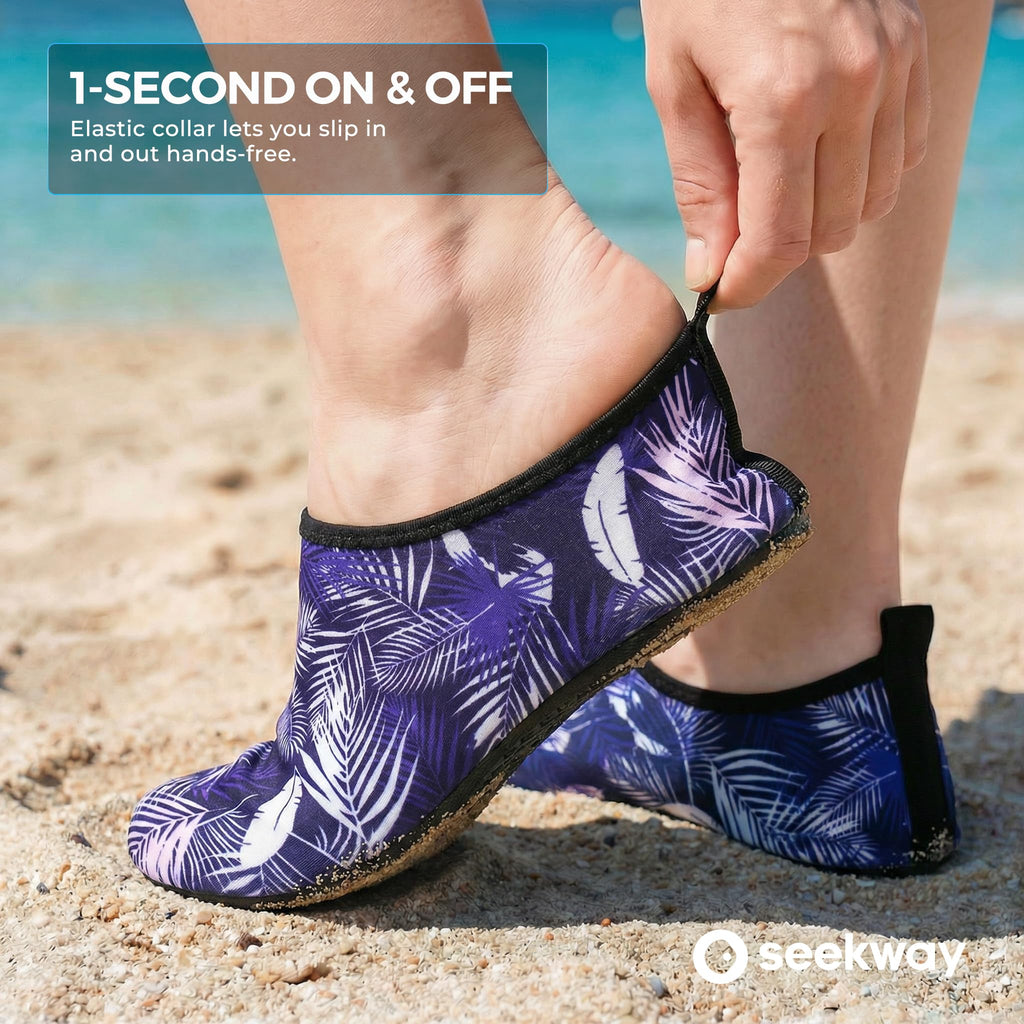 SEEKWAY Water Shoes Women Men Adult Quick-Dry Aqua Socks Barefoot Non Slip for Beach Swim River Pool Lake surf Black SK002(U)