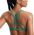 CRZ YOGA Criss Cross Sports Bra - Wireless Medium Support Gym Cami with Strappy Back