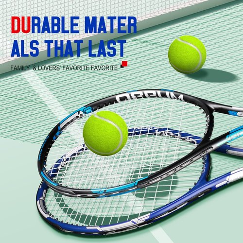 OPPUM PRO-500 Adult Tennis Rackets, 2-Pack Pre-Strung Racquets for Beginners & Intermediate with Carry Bag & 2 Balls, 105 Sq Inch Oversized Head for Women & Men, Arm Friendly Vibration Control