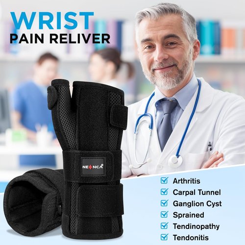 NEENCA Carpal Tunnel Wrist Brace with Thumb Support, Medical Grade Night Support Thumb Spica Splint for Arthritis, Tendonitis & De Quervain’s ((XL/XXL/XXXL, Left Hand))