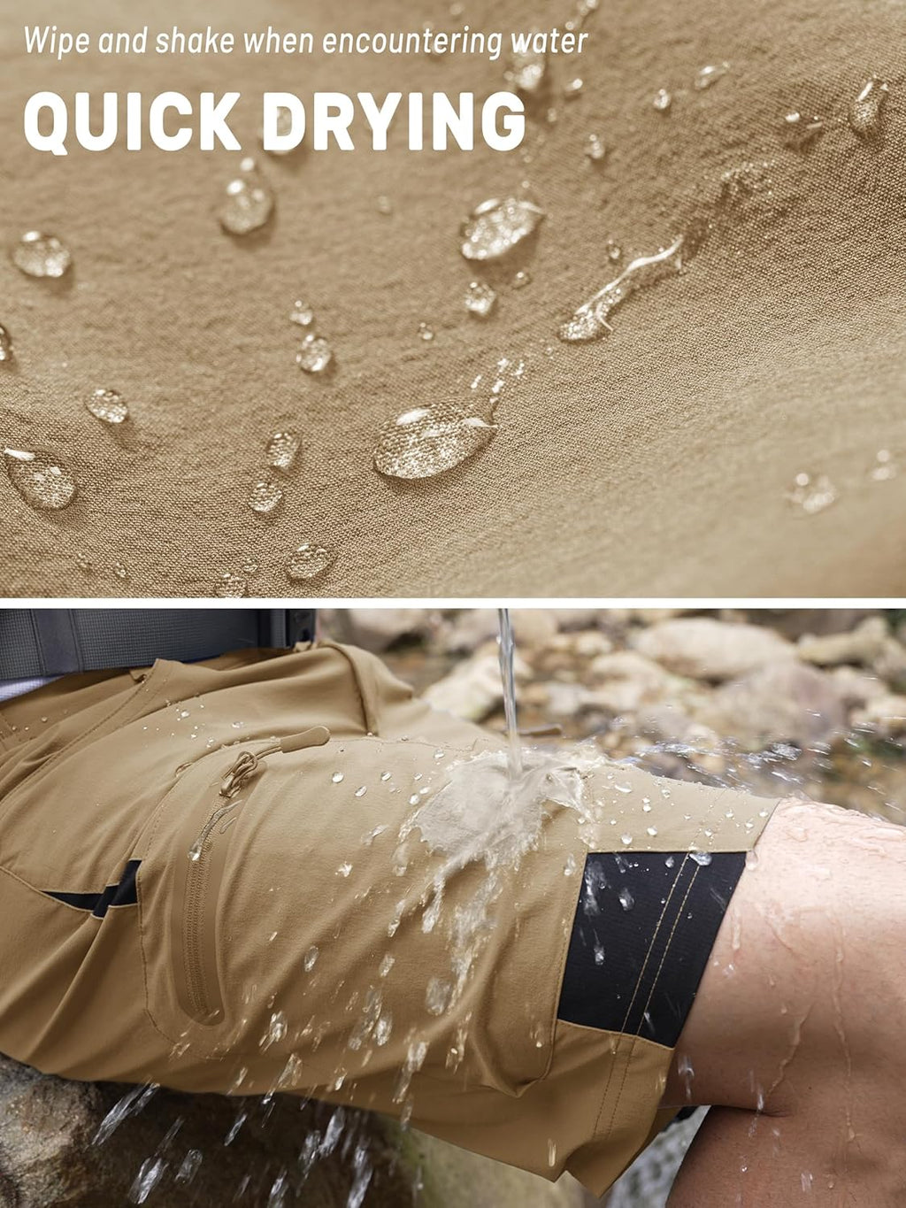 TACVASEN Men's Hiking Cargo Shorts - Quick Dry, Stretch Fabric, Zipper Pockets | Casual Outdoor Wear