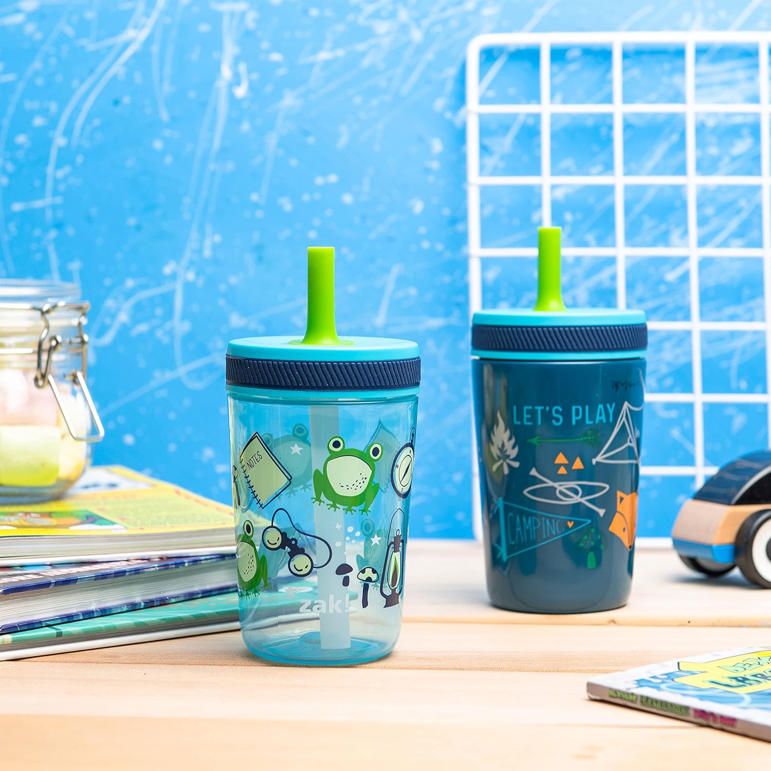 Zak Designs Kelso Tumbler Set - Leak-Proof Kids' Cups with Straw & Bonus Sipper | 3-Piece Non-BPA Bundle