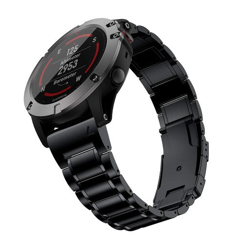 Baihui Band Compatible with Fenix 8 51mm/ Fenix 7X/ Fenix 6X Band, 26mm Titanium Metal Band Quick Fit Replacement Strap for Garmin Fenix 7X/ 6X Pro/ 5X/ 5X Plus/Enduro 3/tactix 7 Bands, Black