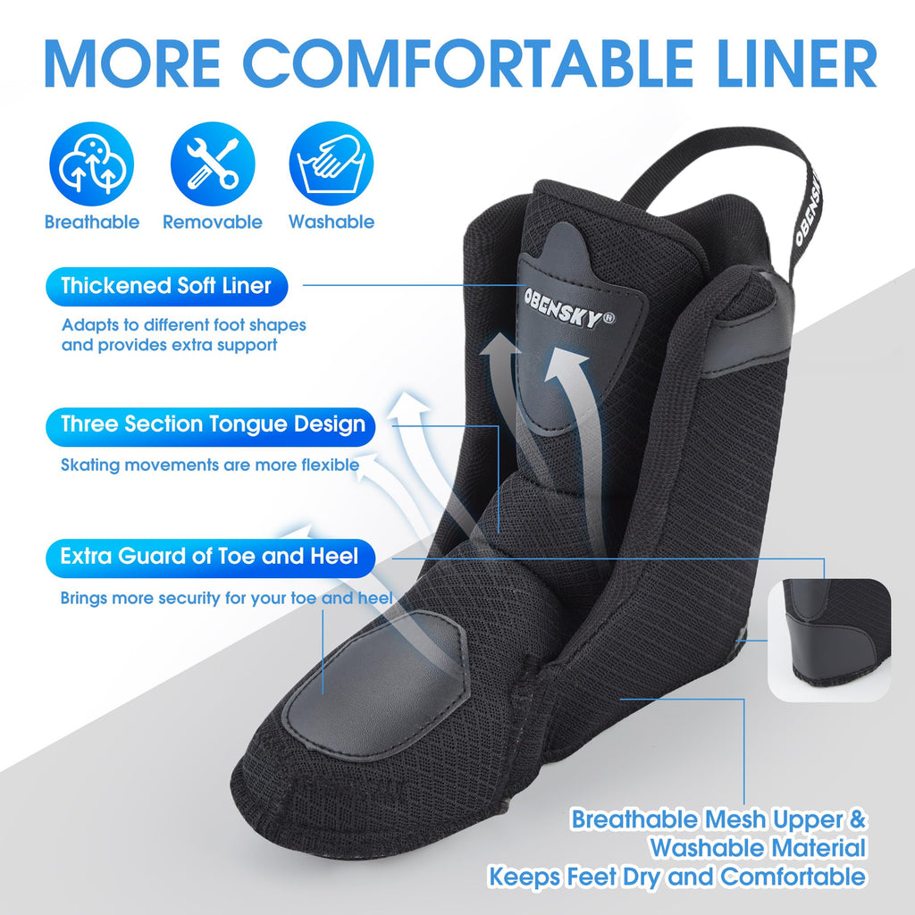 OBENSKY Adults Roller Blades for Women & Men, Inline Skates High Professional Roller Skate Blade for Teens, Fitness & Recreation Racing Skates, Black & Gray, Size 6.5-10.5