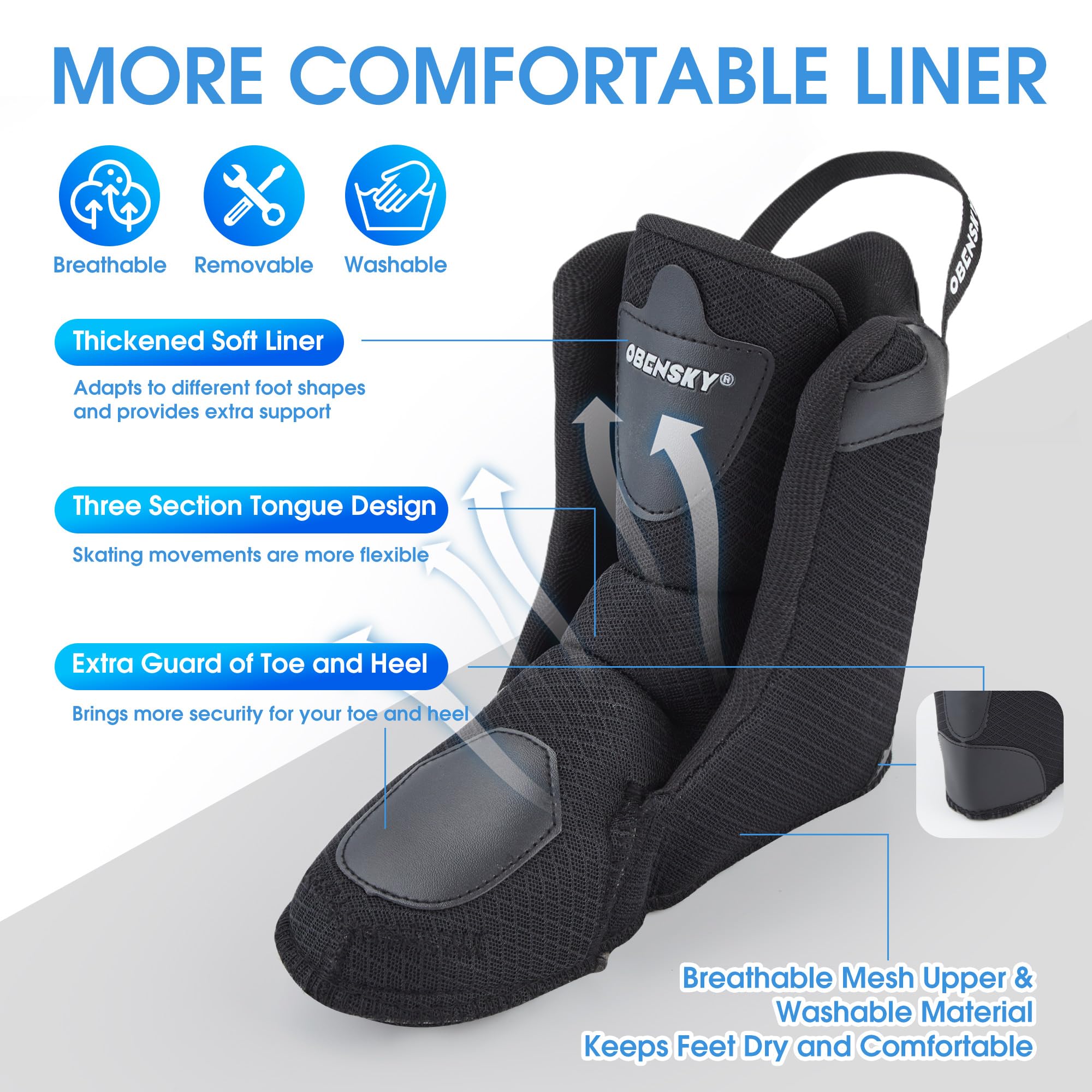 OBENSKY Adults Roller Blades for Women & Men, Inline Skates High Professional Roller Skate Blade for Teens, Fitness & Recreation Racing Skates, Black & Gray, Size 6.5-10.5