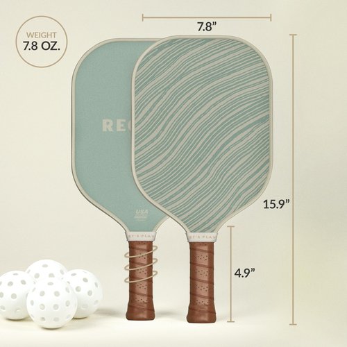 Recess Premium Pickleball Paddle, Barton Springs - Strong & Durable Fiberglass Surface, Lightweight, Honeycomb Core & Comfort Grip Handles - Tournament or Casual Play, USAPA Approved