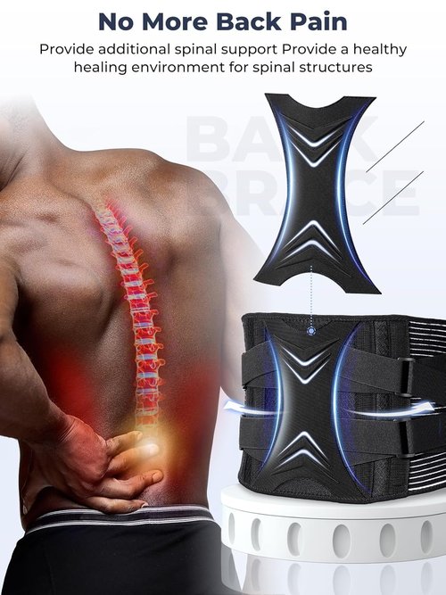 KKM Back Brace for Lower Back Pain Relief - Breathable Support Belt for Herniated Disc & Sciatica | XL Size