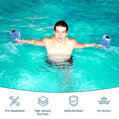 DricRoda 2pcs Water Weights for Pool Exercise, EVA-Foam Water Aerobics Equipment, Pool Dumbbells for Women,Kids,Seniors, Water Workouts, Weight Loss(Blue)