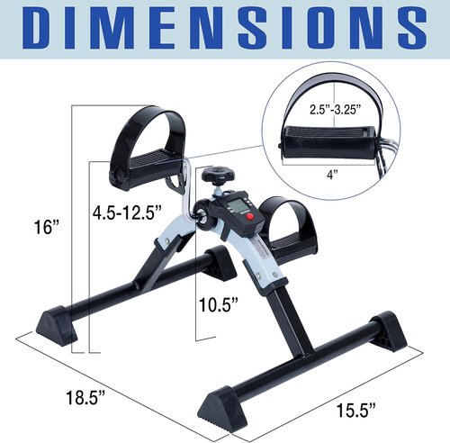 iLiving Under Desk Bike Pedal Exerciser - Portable Mini Bike for Legs & Arms Workout with LCD Display | Fully Assembled, Blue