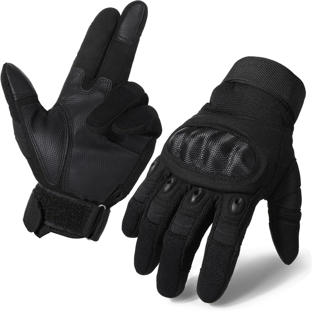 Skiennix Motorcycle Tactical Gloves - Touchscreen & Hard Shell Protection for Outdoor Sports | Men’s Size