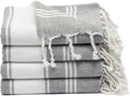 Cotton Turkish Beach Towel with Towels Oversized 36"x72" Pool Absorbent Extra Large Quick Dry Sand Travel Towel (Grey, 4 Pack)