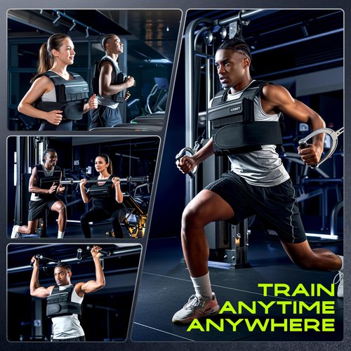 Liveet Adjustable Weighted Vest for Men Women, 20lb Weight Vest with 20 Removable Weights, Heavy Duty Running Vest with Reflective Strips for Walking Strength Training Calisthenics